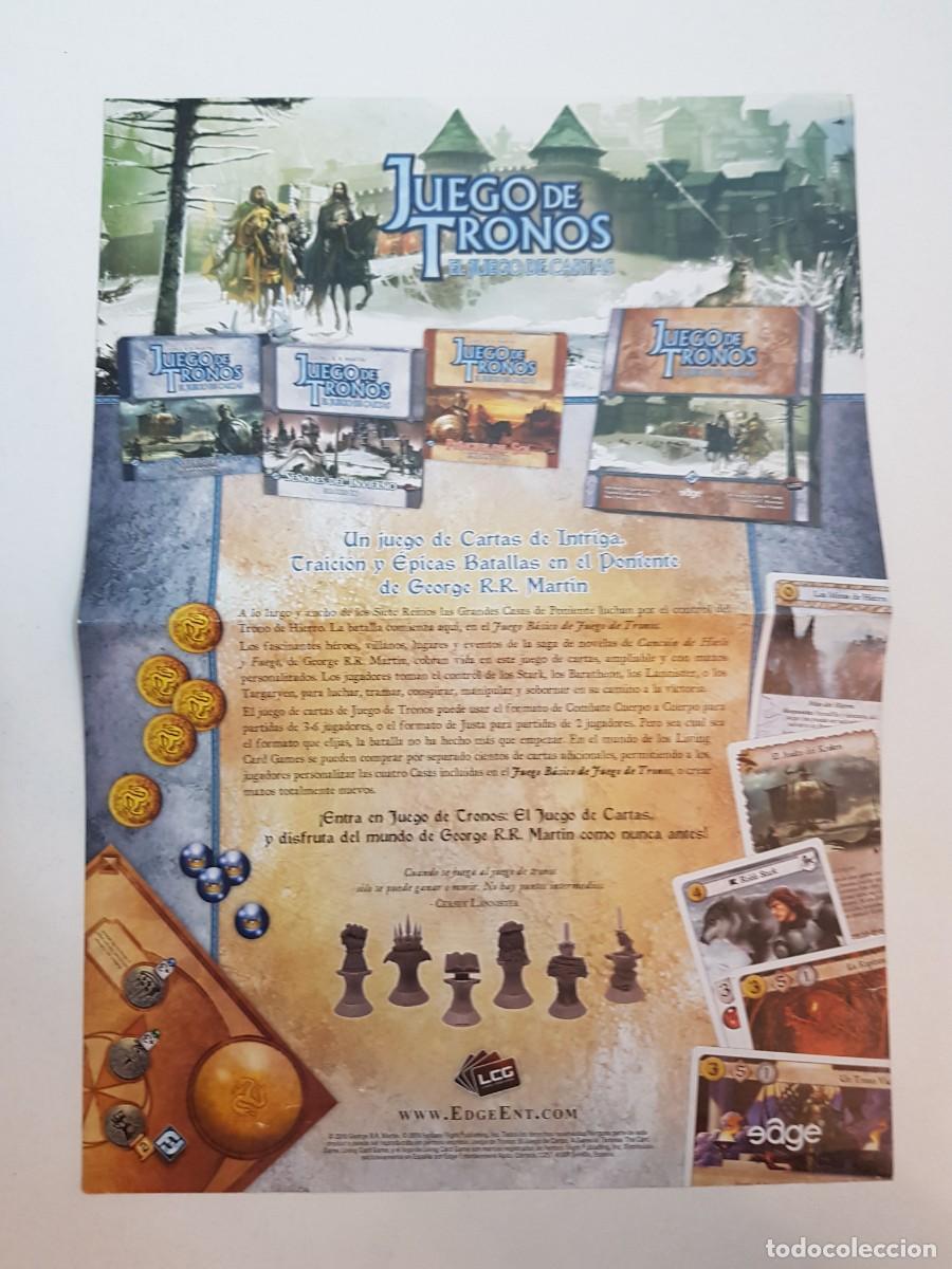 Trading cards: Folleto Juego de Tronos El Juego de Cartas Cancion de Fuego y Hielo Doble Cara