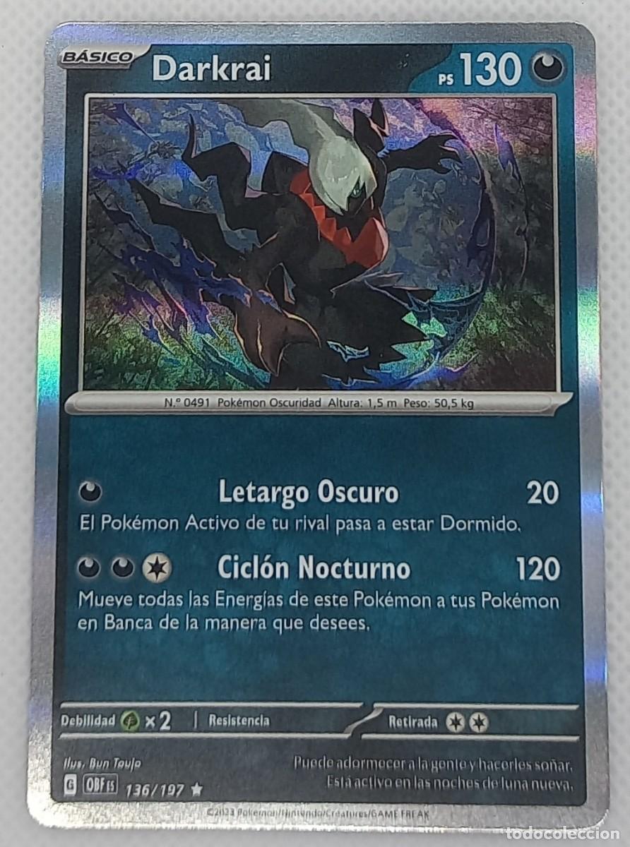Trading cards: Carta Pok&eacute;mon - Darkrai 136/197 Holo Rare - Obsidiana Llamas - 2023