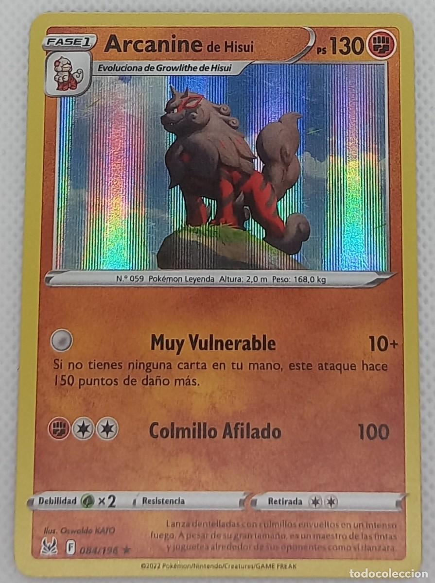 Trading cards: Carta Pok&eacute;mon - Arcanine de Hisui 084/196 Holo Rare - Origen Perdido - 2022