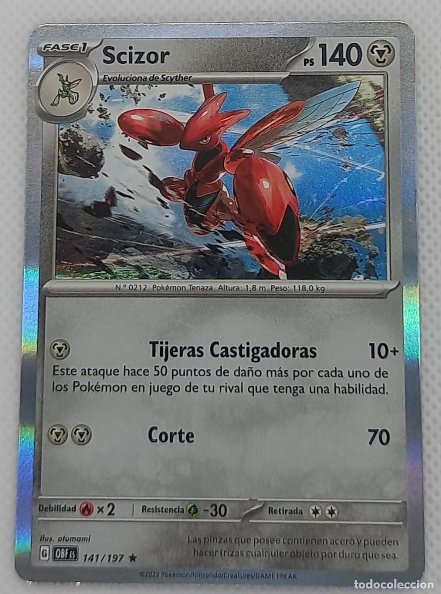 Trading cards: Carta Pok&eacute;mon - Scizor 141/197 Holo Rare - Obsidiana en Llamas - 2023
