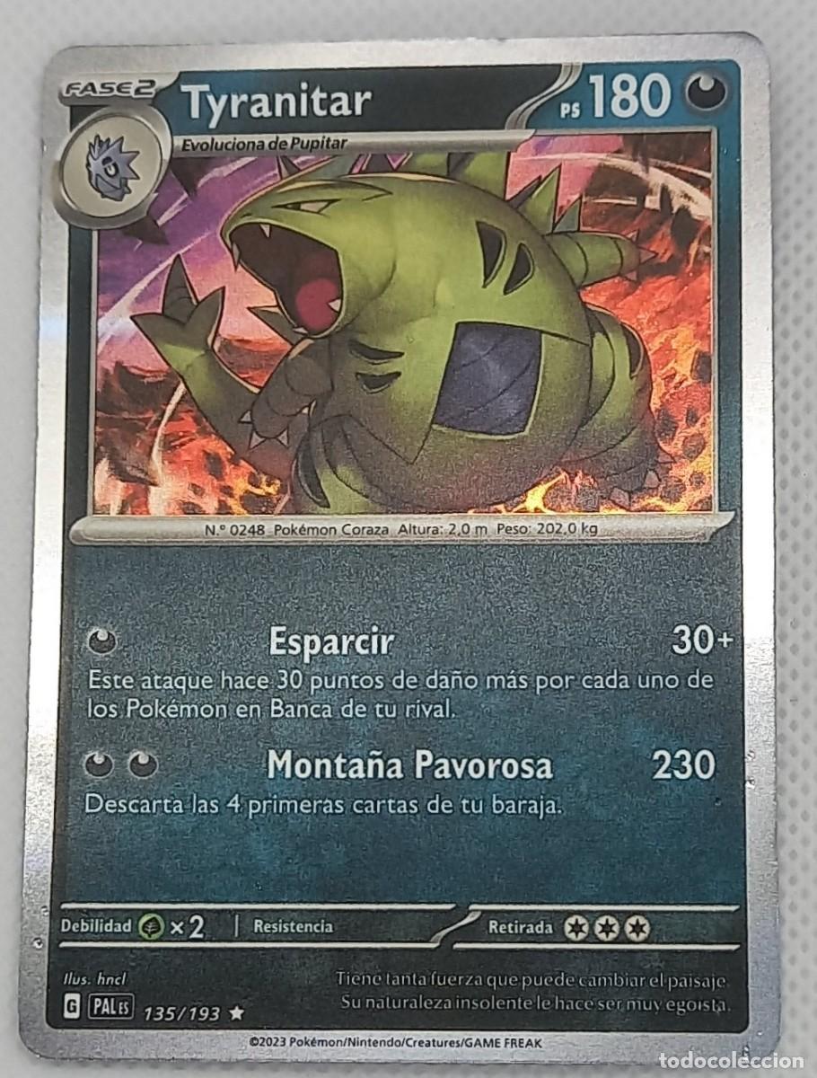 Trading cards: Carta Pok&eacute;mon - Tyranitar 135/193 Holo Rare - Evoluciones en Paldea - 2023