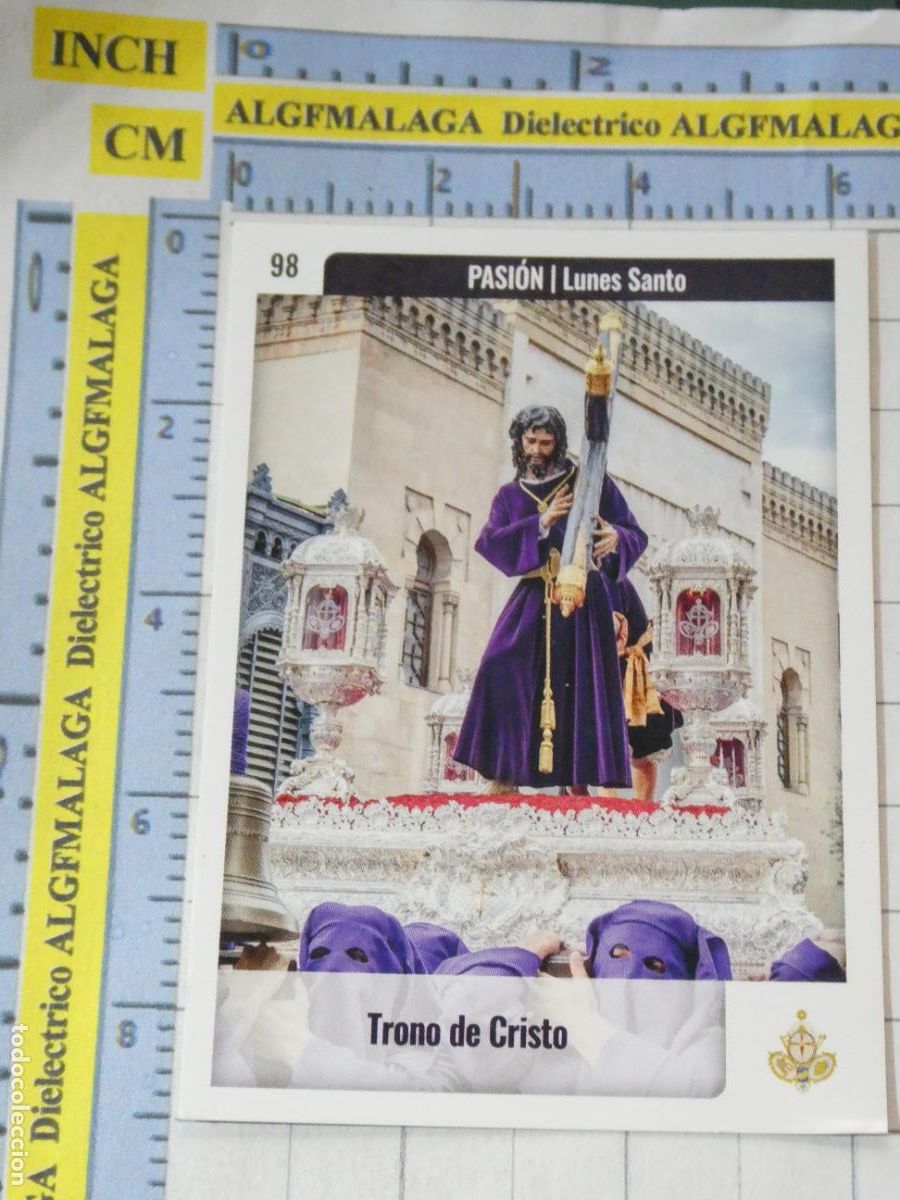 Trading cards: TARJETA TRADING CARD CROMO RELIGIOSO SEMANA SANTA M&Aacute;LAGA. HOLY CARDS. 98 CRISTO PASION