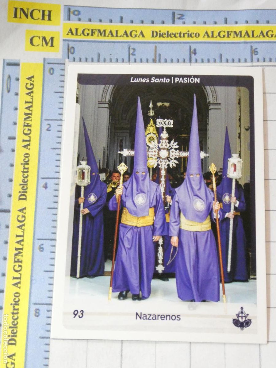 Trading cards: TARJETA TRADING CARD CROMO RELIGIOSO SEMANA SANTA M&Aacute;LAGA. HOLY CARDS. 93 NAZARENOS PASION