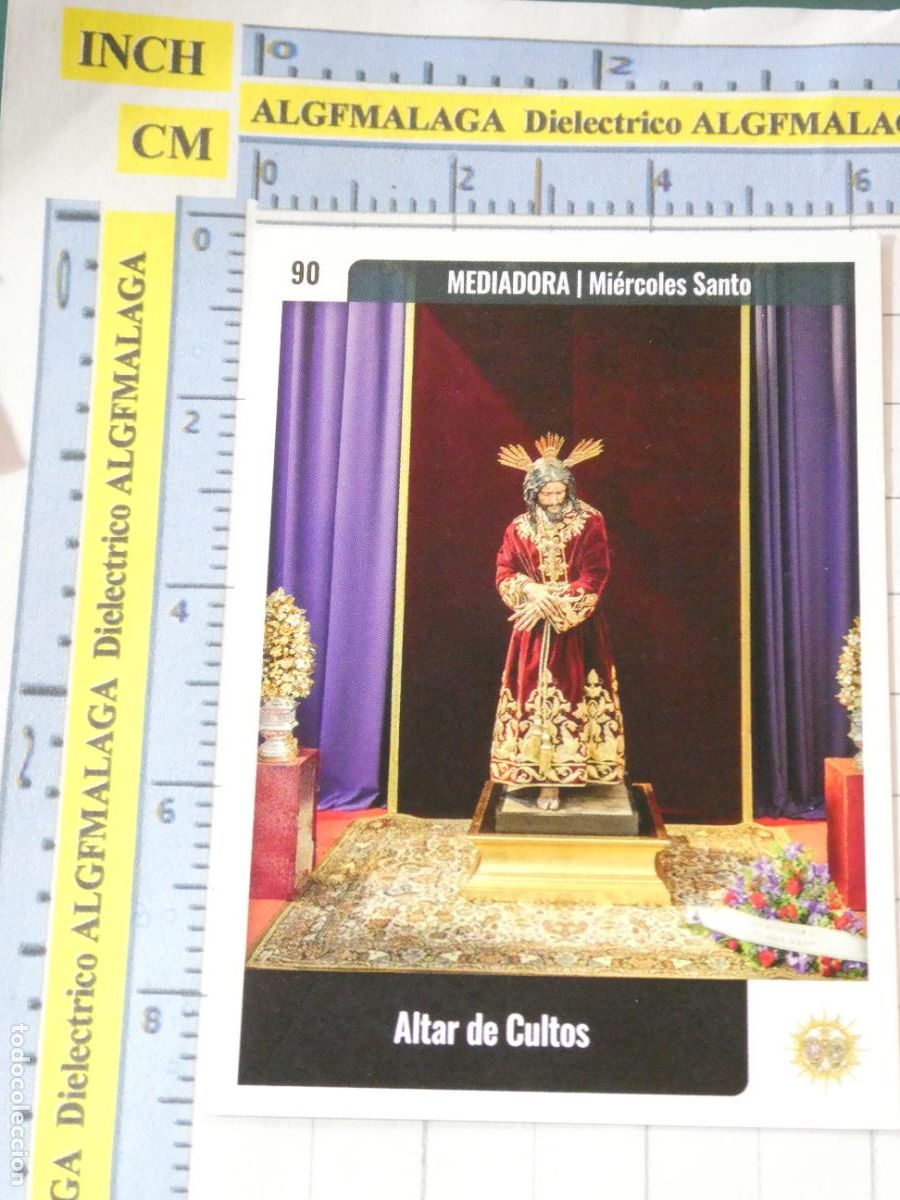 Trading cards: TARJETA TRADING CARD CROMO RELIGIOSO SEMANA SANTA M&Aacute;LAGA. HOLY CARDS. 90 CRISTO MEDIADORA