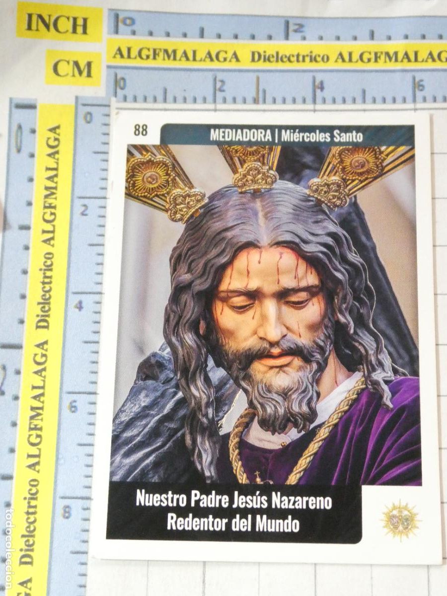 Trading cards: TARJETA TRADING CARD CROMO RELIGIOSO SEMANA SANTA M&Aacute;LAGA. HOLY CARDS. 88 CRISTO REDENTOR MEDIADORA