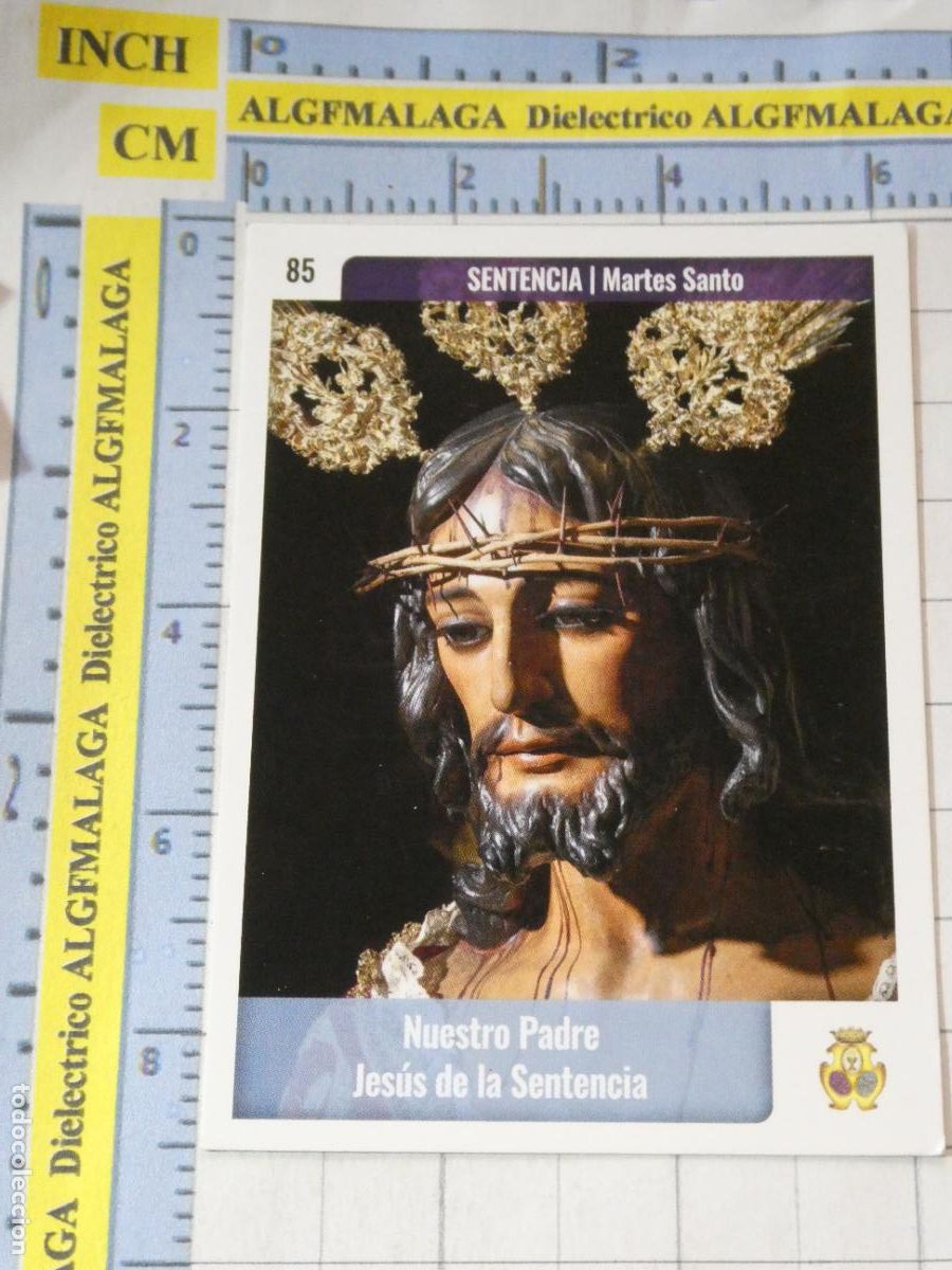 Trading cards: TARJETA TRADING CARD CROMO RELIGIOSO SEMANA SANTA M&Aacute;LAGA. HOLY CARDS. 85 CRISTO JESUS SENTENCIA