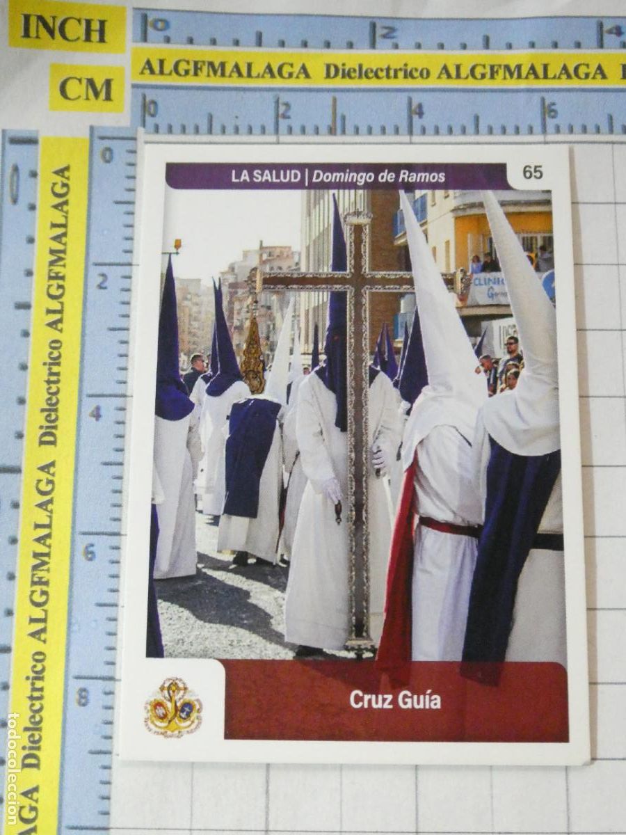 Trading cards: TARJETA TRADING CARD CROMO RELIGIOSO SEMANA SANTA M&Aacute;LAGA. HOLY CARDS. 65 CRUZ GU&Iacute;A LA SALUD