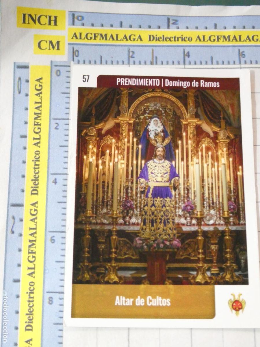 Trading cards: TARJETA TRADING CARD CROMO RELIGIOSO SEMANA SANTA M&Aacute;LAGA. HOLY CARDS. 57 CRISTO PENDIMIENTO