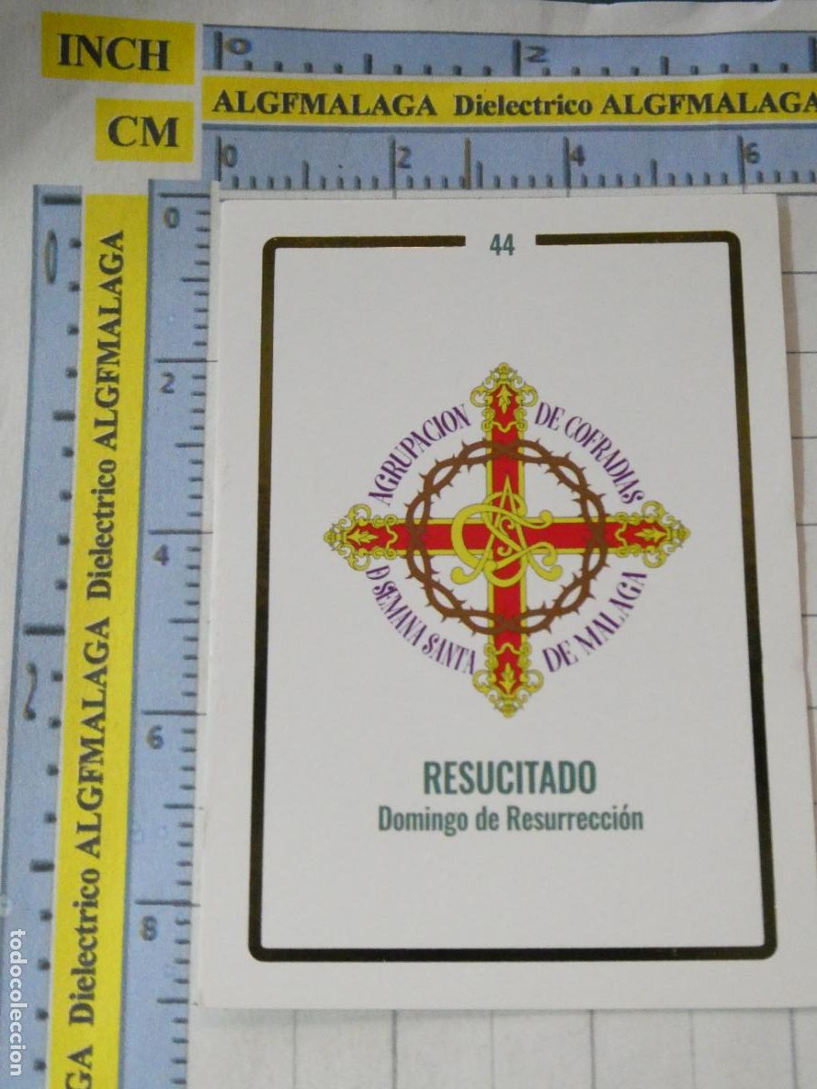Trading cards: TARJETA TRADING CARD CROMO RELIGIOSO SEMANA SANTA M&Aacute;LAGA. HOLY CARDS. 44 AGRUPACI&Oacute;N COFRAD&Iacute;AS