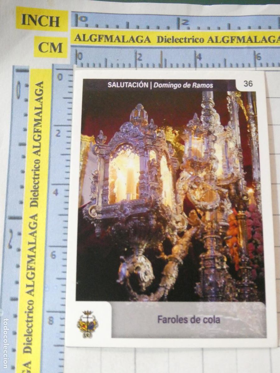 Trading cards: TARJETA TRADING CARD CROMO RELIGIOSO SEMANA SANTA M&Aacute;LAGA. HOLY CARDS. 36 SALUTACI&Oacute;N FAROLES