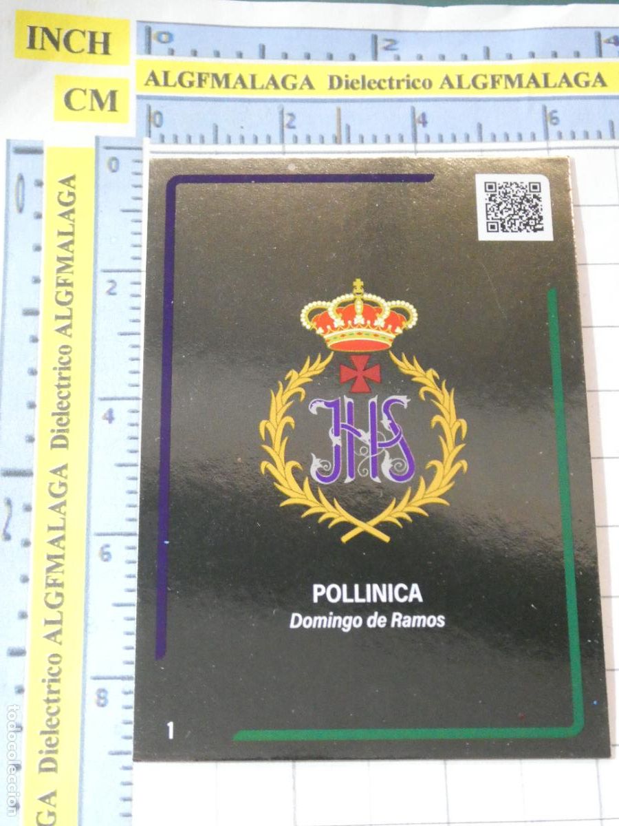 Trading cards: TARJETA TRADING CARD CROMO RELIGIOSO SEMANA SANTA M&Aacute;LAGA. HOLY CARDS. 1 ESCUDO POLLINICA