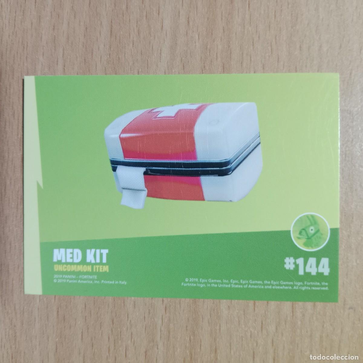 Trading cards: MED KIT , UNCOMMON ITEM # 144 - TRADING CARD - FORTNITE SERIES 1 - PANINI - A&Ntilde;O 2019.