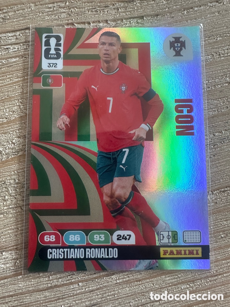 Trading cards: CRISTIANO RONALDO PORTUGAL ICON 372 ADRENALYN XL WORLD CUP 2026 USA CAN MEX MUNDIAL 26 PANINI