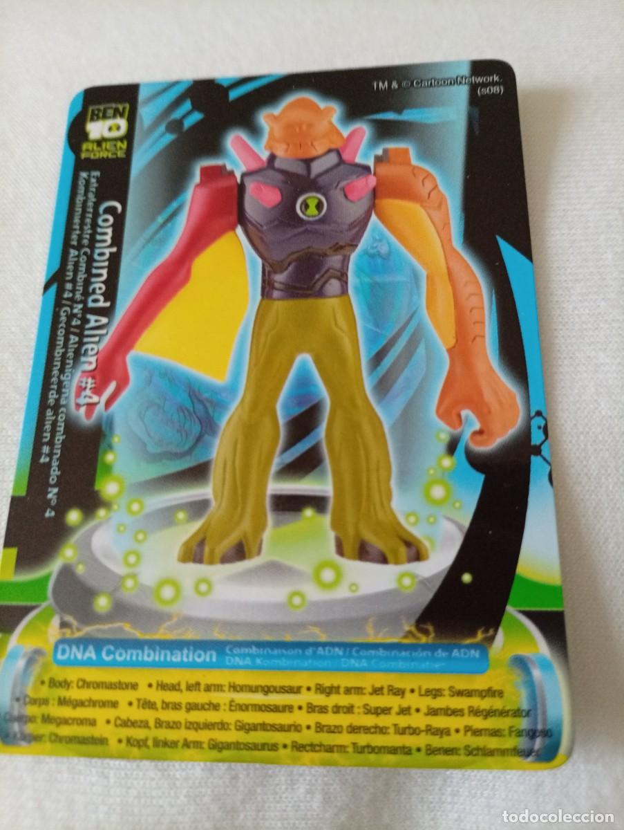 Trading cards: Carta de Ben 10 Alien Force, n&uacute;mero 4, del personaje Combined Alien. - Combinaci&oacute;n de ADN. - Incluy