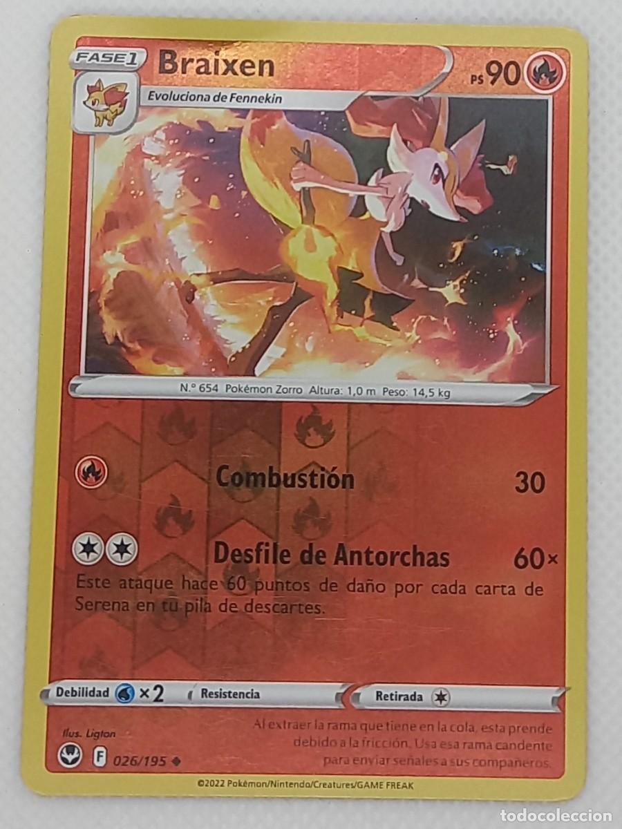 Trading cards: Carta Pok&eacute;mon - Braixen 026/195 Reverse Holo - Tempestad Plateada - 2022