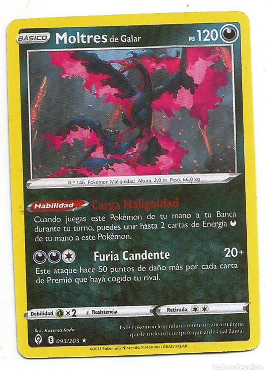 Trading cards: MOLTRES DE GALAR - POK&Eacute;MON - ESPA&Ntilde;OL - 093