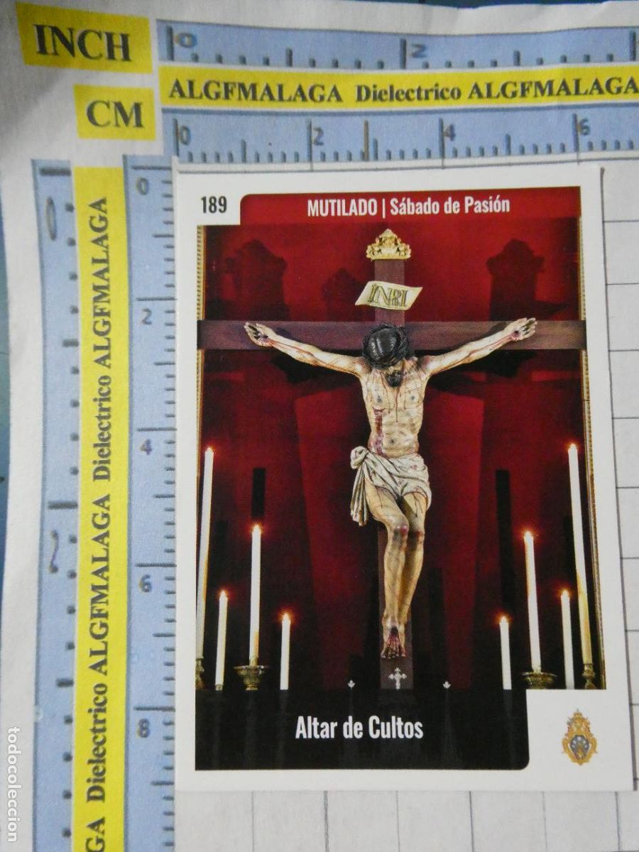 Trading cards: TARJETA TRADING CARD CROMO RELIGIOSO SEMANA SANTA M&Aacute;LAGA. HOLY CARDS. 189 CRISTO MUTILADO