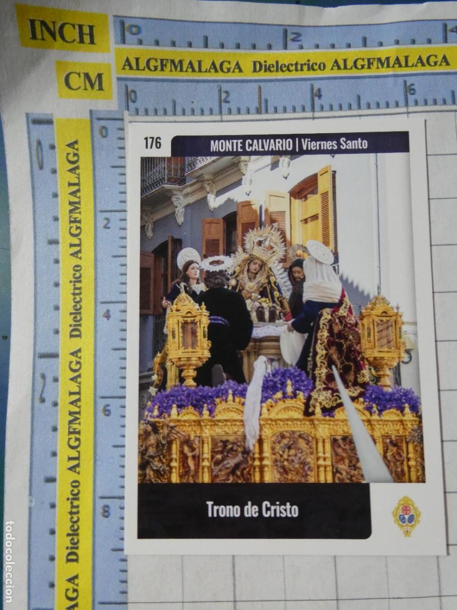 Trading cards: TARJETA TRADING CARD CROMO RELIGIOSO SEMANA SANTA M&Aacute;LAGA. HOLY CARDS. 176 CRISTO MONTE CALVARIO