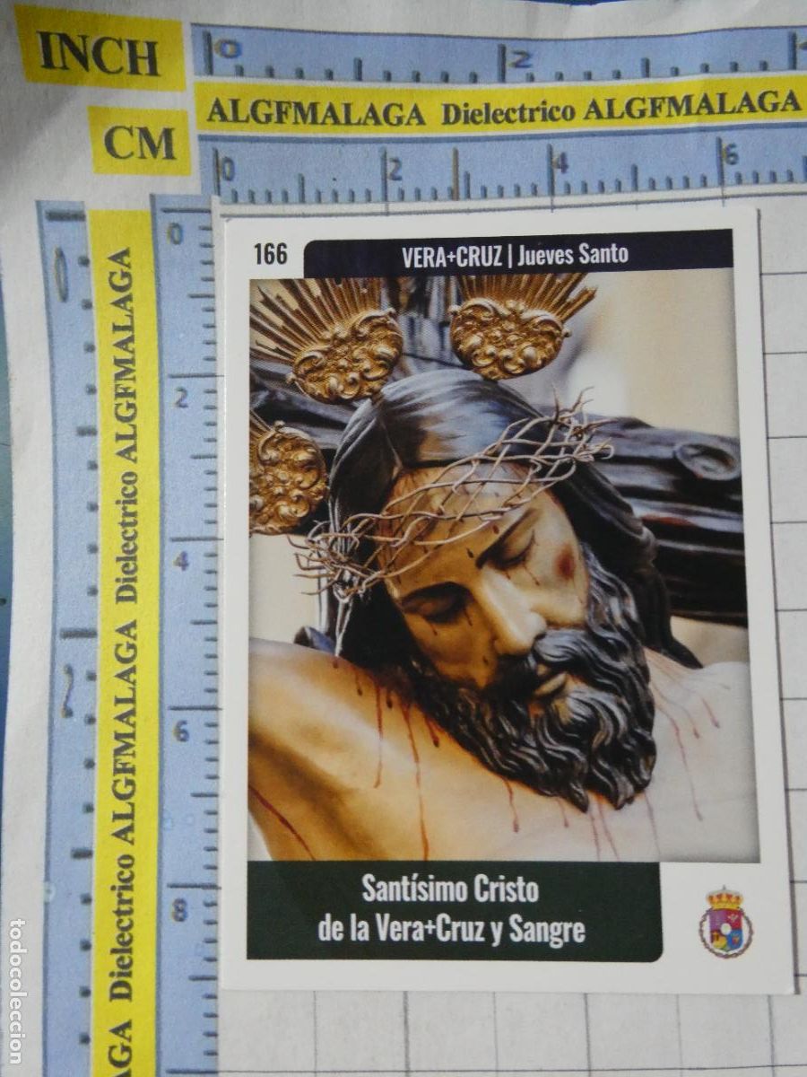 Trading cards: TARJETA TRADING CARD CROMO RELIGIOSO SEMANA SANTA M&Aacute;LAGA. HOLY CARDS. 166 CRISTO VERA CRUZ