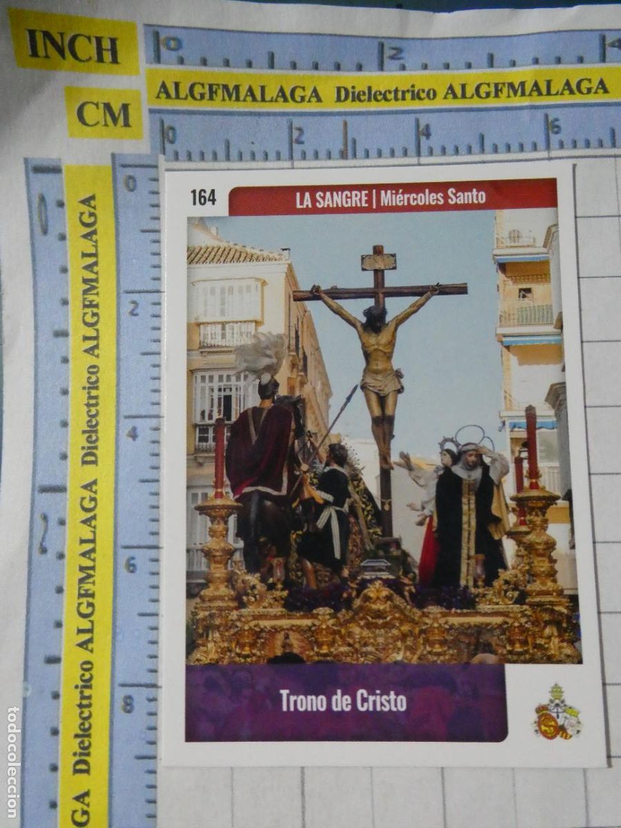 Trading cards: TARJETA TRADING CARD CROMO RELIGIOSO SEMANA SANTA M&Aacute;LAGA. HOLY CARDS. 164 CRISTO DE LA SANGRE