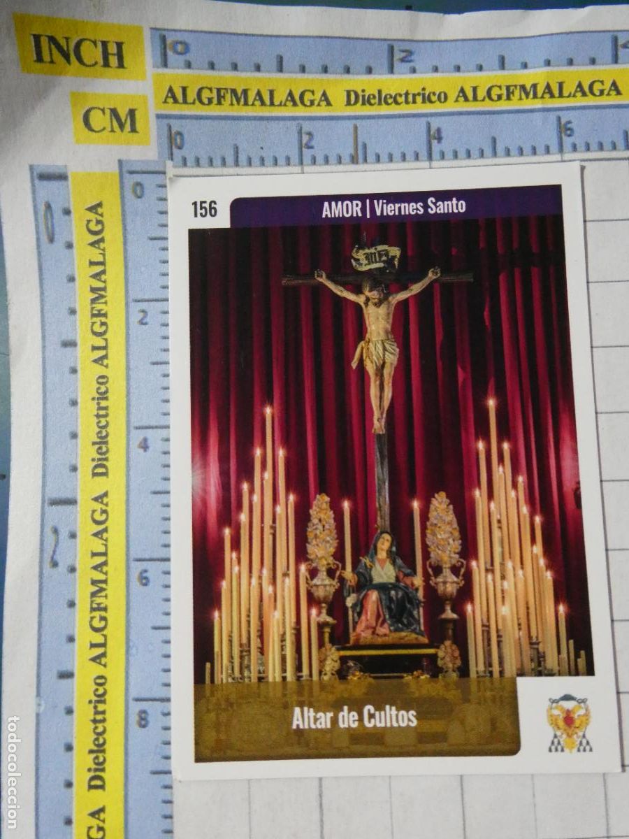 Trading cards: TARJETA TRADING CARD CROMO RELIGIOSO SEMANA SANTA M&Aacute;LAGA. HOLY CARDS. 156 ALTAR CRISTO AMOR