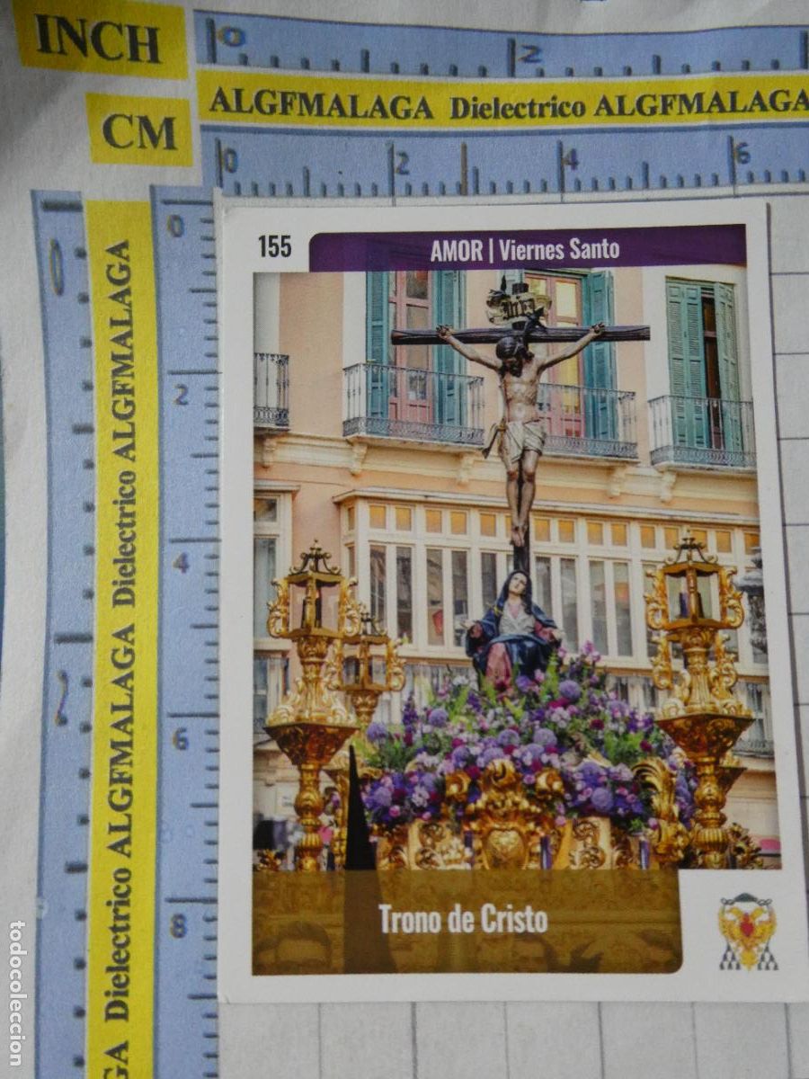 Trading cards: TARJETA TRADING CARD CROMO RELIGIOSO SEMANA SANTA M&Aacute;LAGA. HOLY CARDS. 155 TRONO CRISTO AMOR