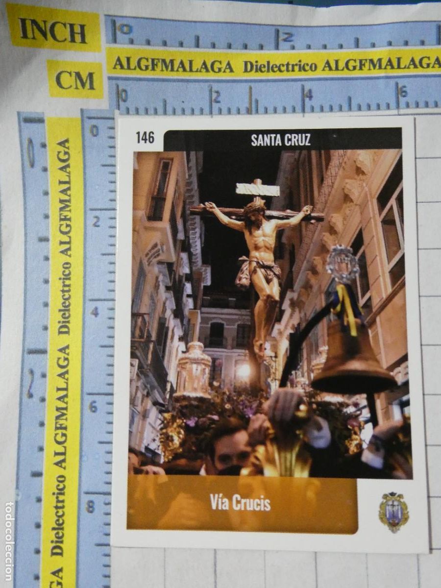 Trading cards: TARJETA TRADING CARD CROMO RELIGIOSO SEMANA SANTA M&Aacute;LAGA. HOLY CARDS. 146 VIA CRUCIS SANTA CRUZ