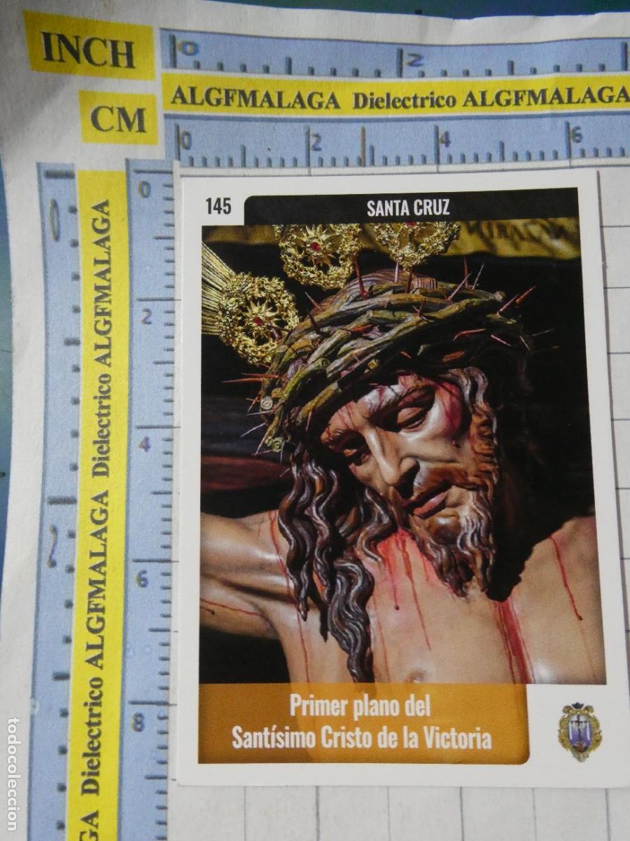 Trading cards: TARJETA TRADING CARD CROMO RELIGIOSO SEMANA SANTA M&Aacute;LAGA. HOLY CARDS. 145 CRISTO SANTA CRUZ