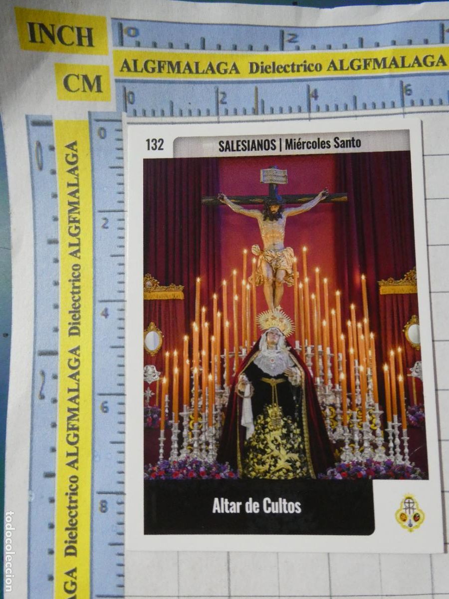 Trading cards: TARJETA TRADING CARD CROMO RELIGIOSO SEMANA SANTA M&Aacute;LAGA. HOLY CARDS. 132 ALTAR SALESIANOS