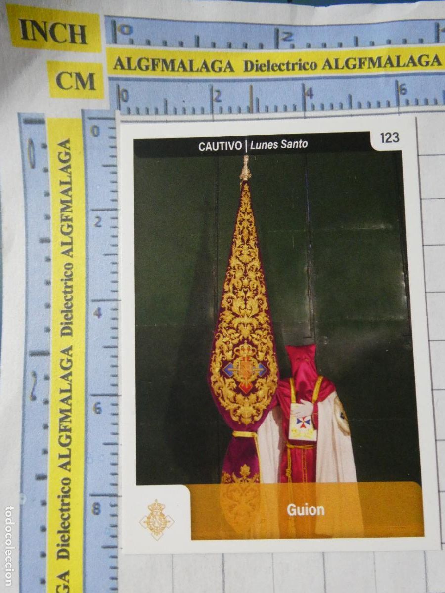 Trading cards: TARJETA TRADING CARD CROMO RELIGIOSO SEMANA SANTA M&Aacute;LAGA. HOLY CARDS. 123 GUI&Oacute;N JES&Uacute;S CAUTIVO
