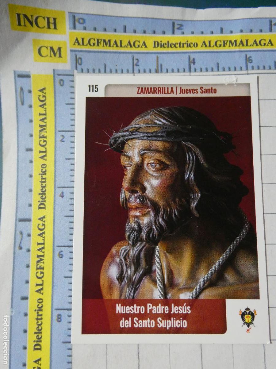 Trading cards: TARJETA TRADING CARD CROMO RELIGIOSO SEMANA SANTA M&Aacute;LAGA. HOLY CARDS. 115 CRISTO ZAMARRILLA