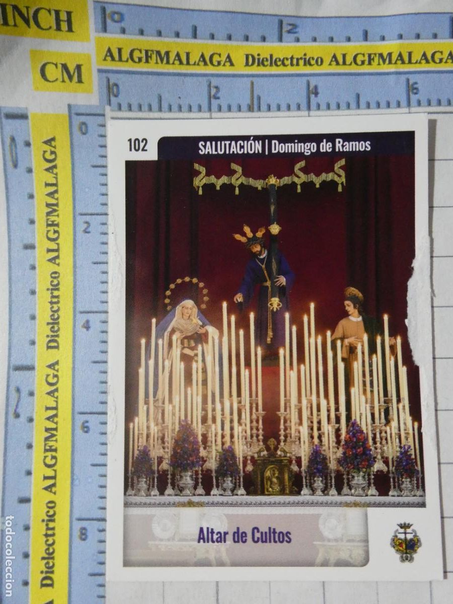 Trading cards: TARJETA TRADING CARD CROMO RELIGIOSO SEMANA SANTA M&Aacute;LAGA. HOLY CARDS. 102 ALTAR SALUTACI&Oacute;N