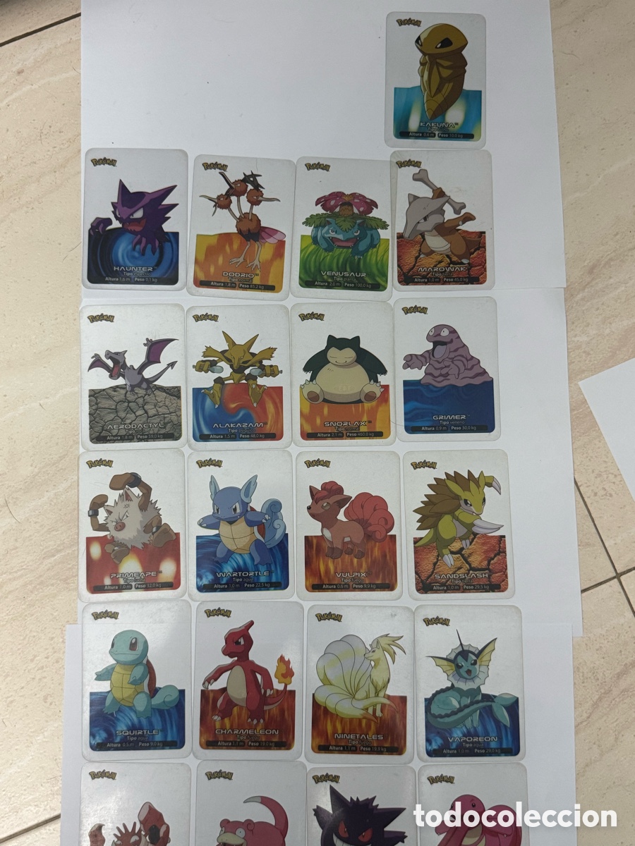 Trading cards: Lote 21 Pok&eacute;mon Lamincards Edibas 2005 originales