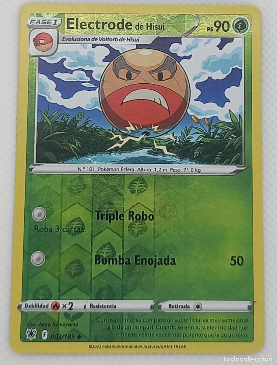 Trading cards: Carta Pok&eacute;mon - Electrode de Hisui 003/189 Reverse Holo - Resplandor Astral - 2022