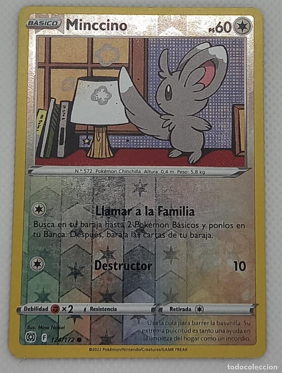 Trading cards: Carta Pok&eacute;mon - Minccino 124/172 Reverse Holo - Astros Brillantes - 2022