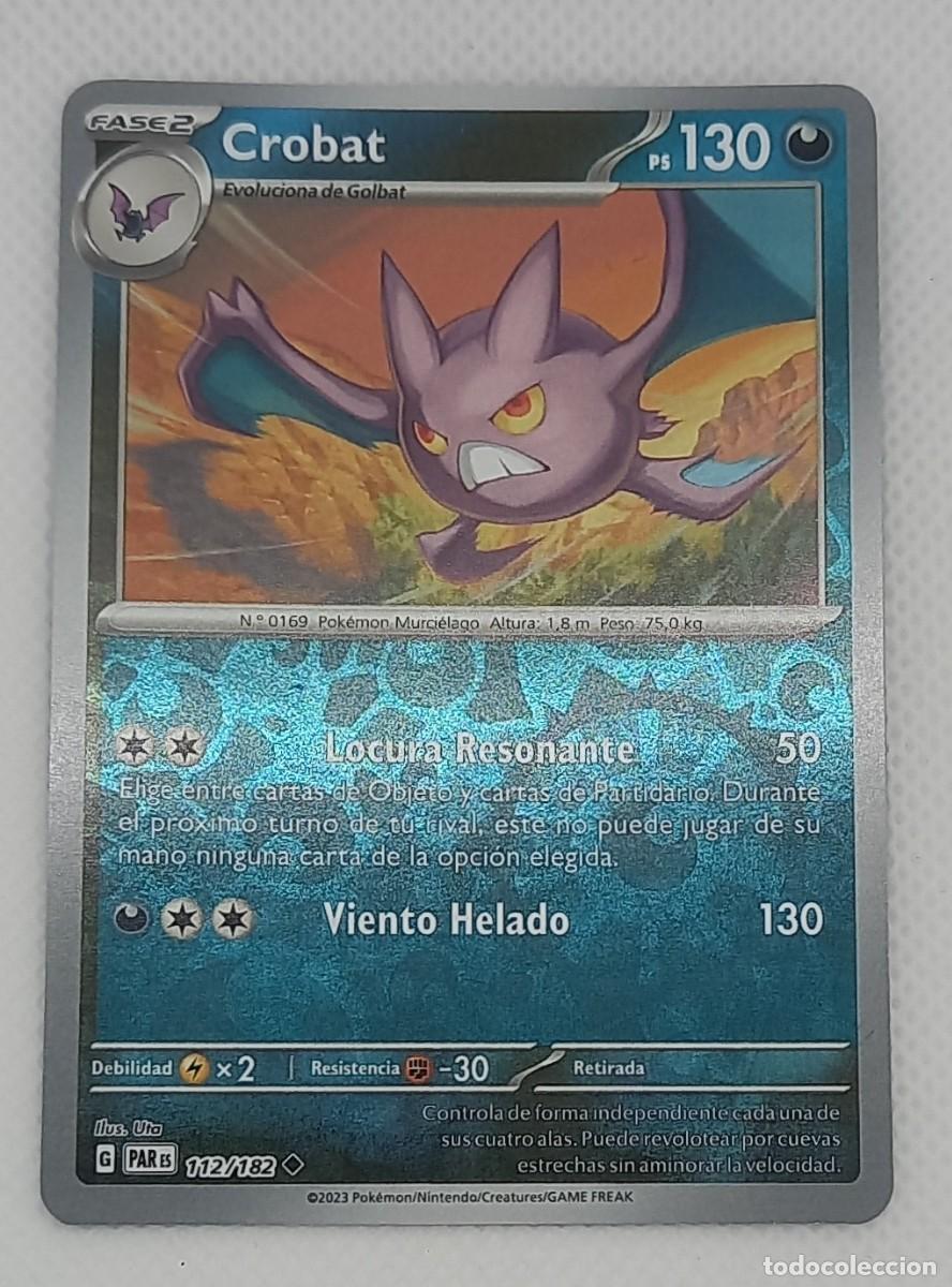Cartas Colecion&aacute;veis: Carta Pok&eacute;mon - Crobat 112/182 Reverse Holo - Brecha Paradoja - 2023