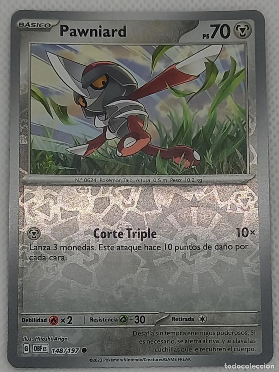 Trading cards: Carta Pok&eacute;mon - Pawniard 148/197 Reverse Holo - Obsidiana en Llamas - 2023