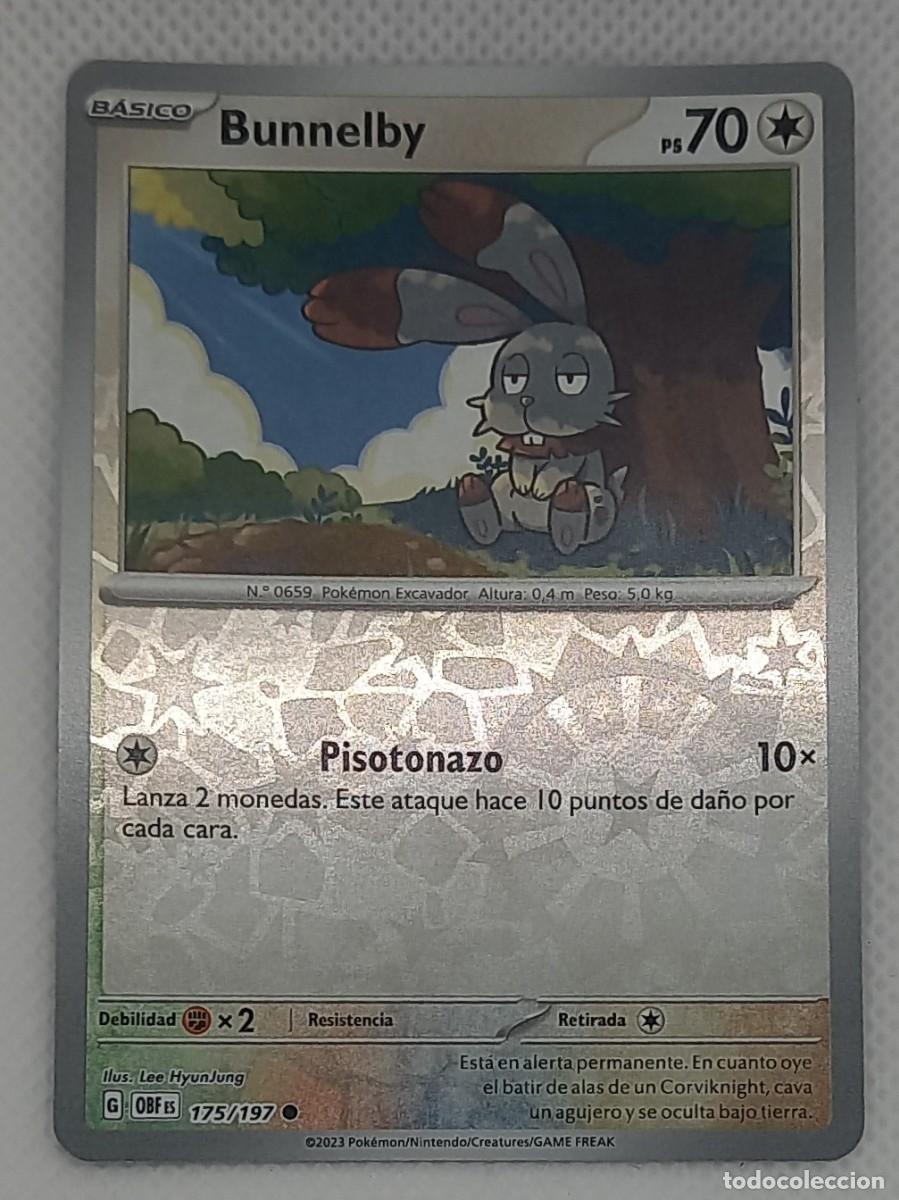 Trading cards: Carta Pok&eacute;mon - Bunnelby 175/197 Reverse Holo - Obsidiana en Llamas - 2023