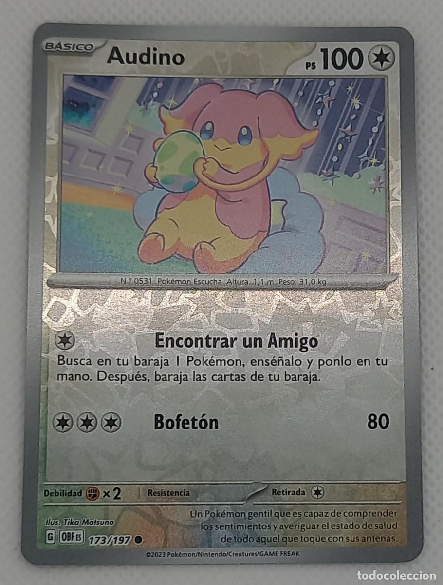 Trading cards: Carta Pok&eacute;mon - Audino 173/197 Reverse Holo - Obsidiana en Llamas - 2023