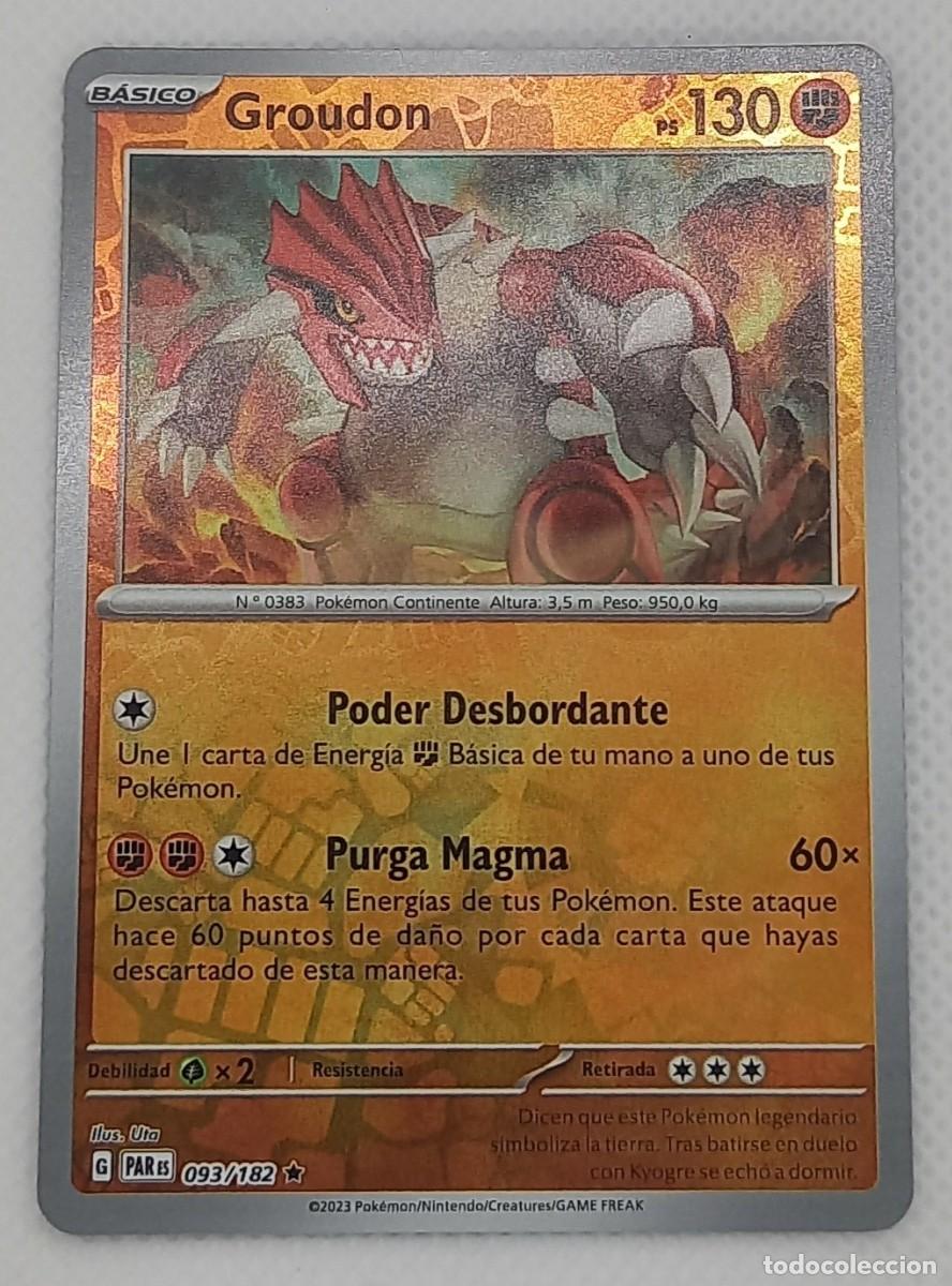 Trading cards: Carta Pok&eacute;mon - Groudon 093/182 Rara Reverse Holo - Brecha Paradoja - 2023