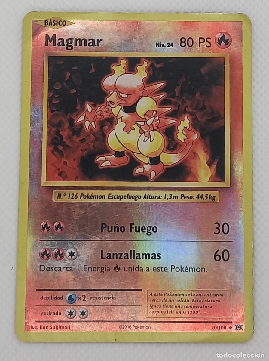 Trading cards: Carta Pok&eacute;mon - Magmar 20/108 Reverse Holo - XY Evoluciones - 2016 - DA&Ntilde;ADA