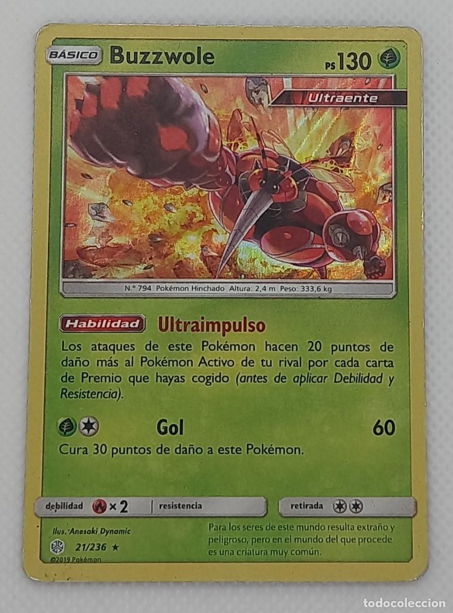 Trading cards: Carta Pok&eacute;mon - Buzzwole 21/236 Holo - Mentes Unificadas - 2019 - DA&Ntilde;ADA