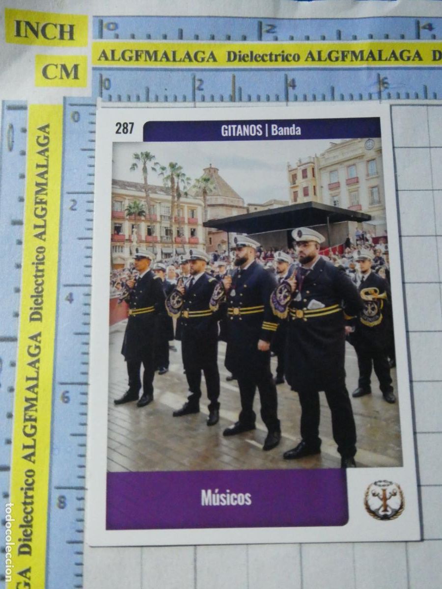Trading cards: TARJETA TRADING CARD CROMO RELIGIOSO SEMANA SANTA M&Aacute;LAGA. HOLY CARDS. 287 BANDA M&Uacute;SICA GITANOS