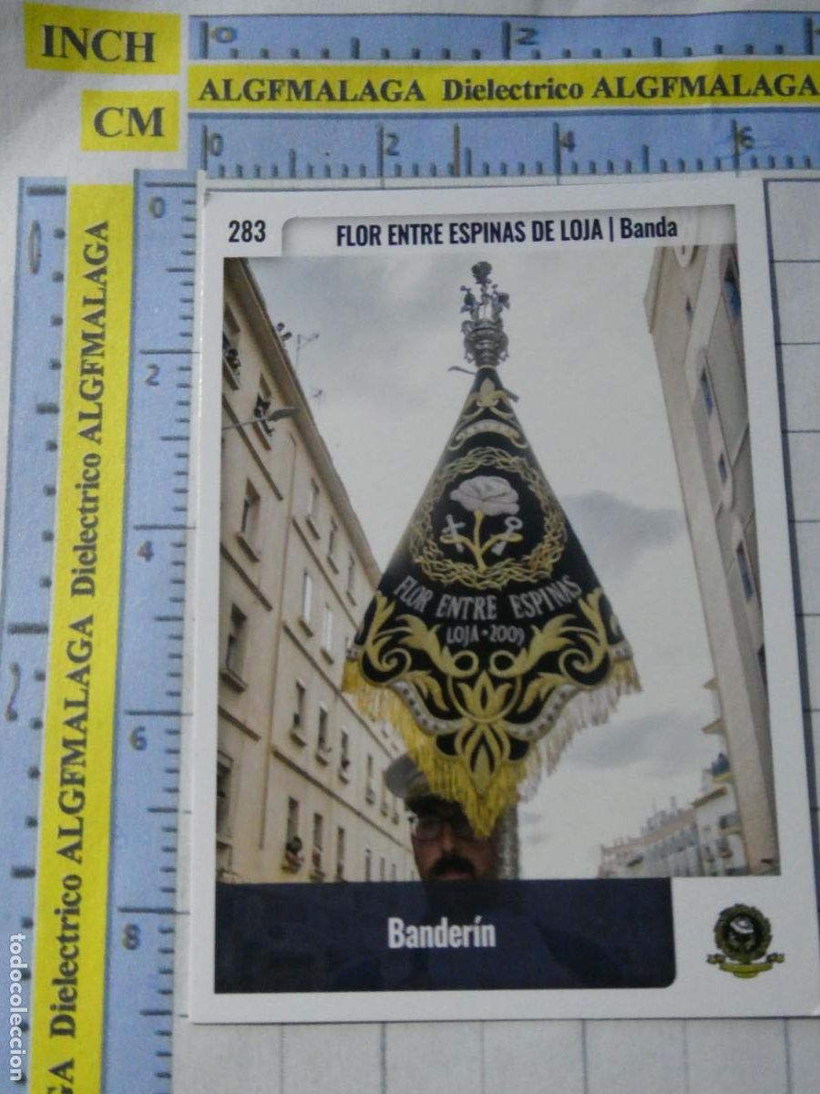 Trading cards: TARJETA TRADING CARD CROMO RELIGIOSO SEMANA SANTA M&Aacute;LAGA. HOLY CARDS. 283 LOJA BANDER&Iacute;N BANDA