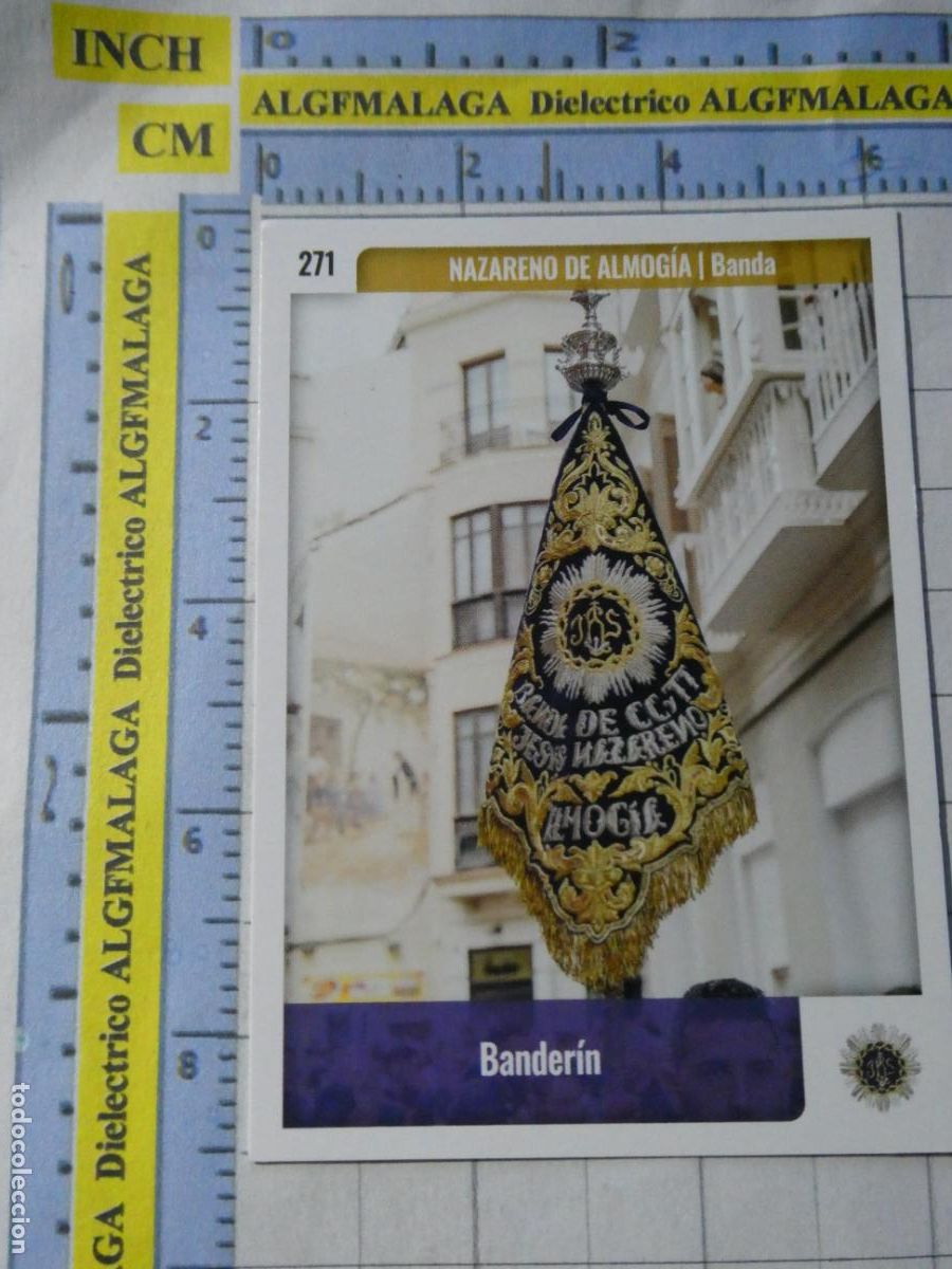 Trading cards: TARJETA TRADING CARD CROMO RELIGIOSO SEMANA SANTA M&Aacute;LAGA. HOLY CARDS. 271 ALMOG&Iacute;A BANDA M&Uacute;SICA