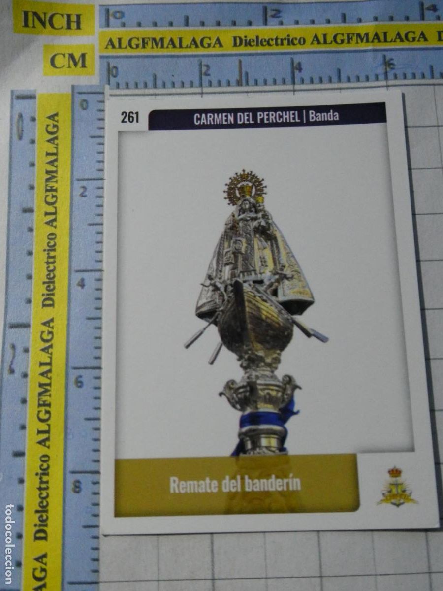 Trading cards: TARJETA TRADING CARD CROMO RELIGIOSO SEMANA SANTA M&Aacute;LAGA. HOLY CARDS. 261 CARMEN DEL PERCHEL BANDA