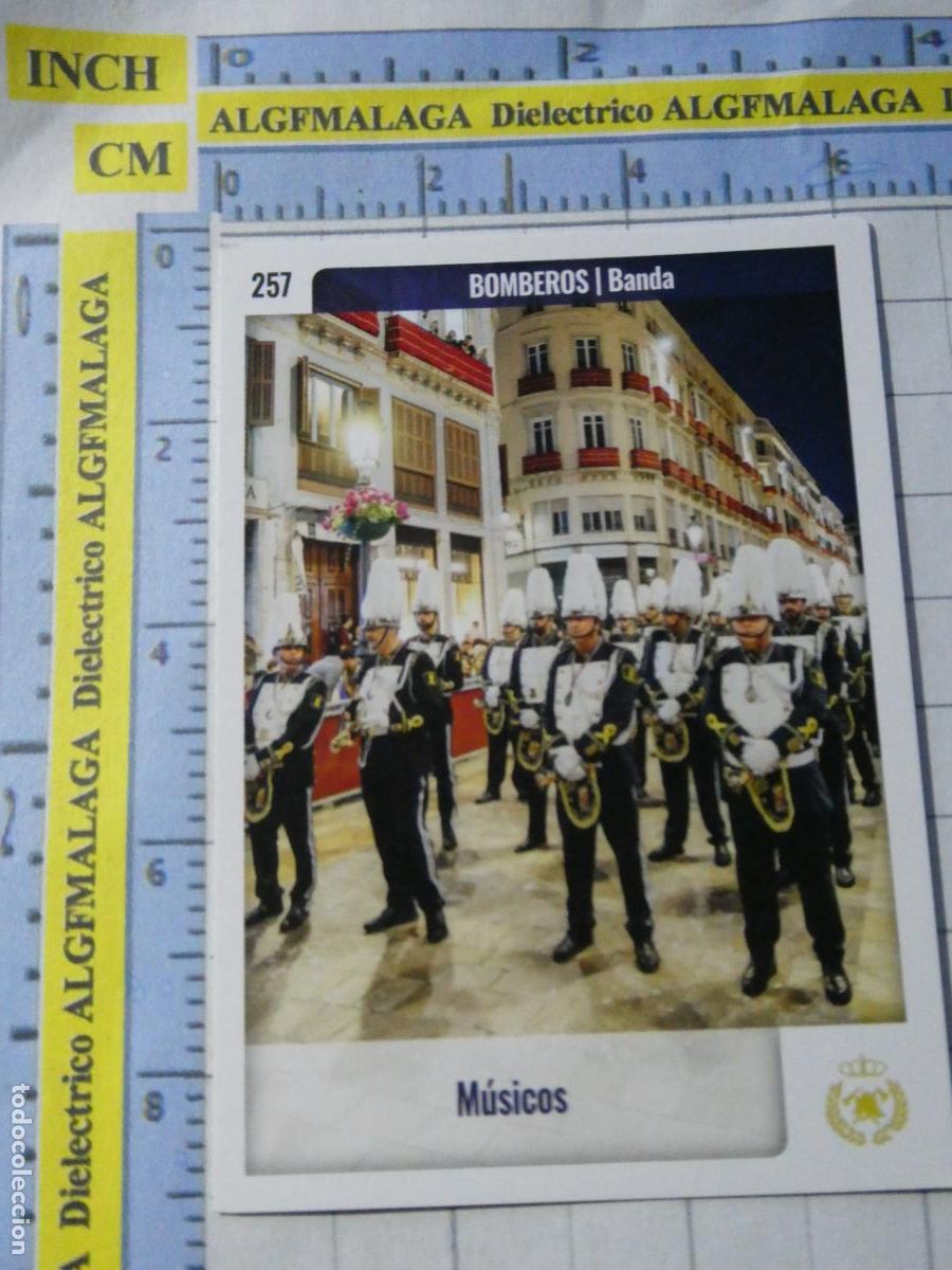Trading cards: TARJETA TRADING CARD CROMO RELIGIOSO SEMANA SANTA M&Aacute;LAGA. HOLY CARDS. 257 BOMBEROS BANDA M&Uacute;SICA
