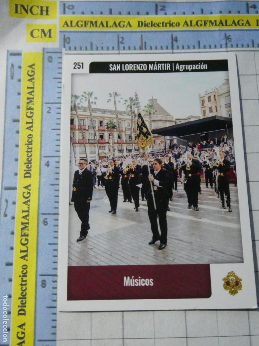Trading cards: TARJETA TRADING CARD CROMO RELIGIOSO SEMANA SANTA M&Aacute;LAGA. HOLY CARDS. 251 SAN LORENZO M&Aacute;RTIR MUSICOS