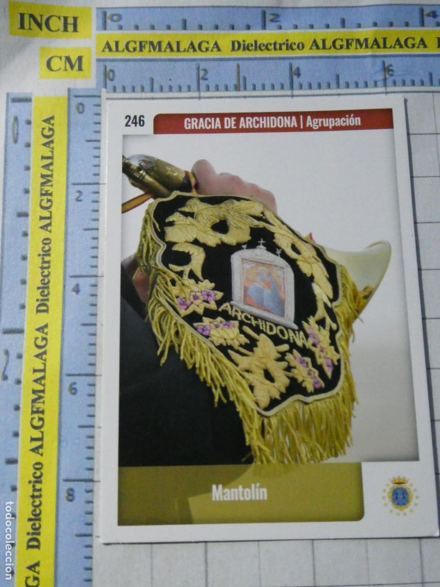 Trading cards: TARJETA TRADING CARD CROMO RELIGIOSO SEMANA SANTA M&Aacute;LAGA HOLY CARDS. 246 GRACIA DE ARCHIDONA MANTOL&Iacute;