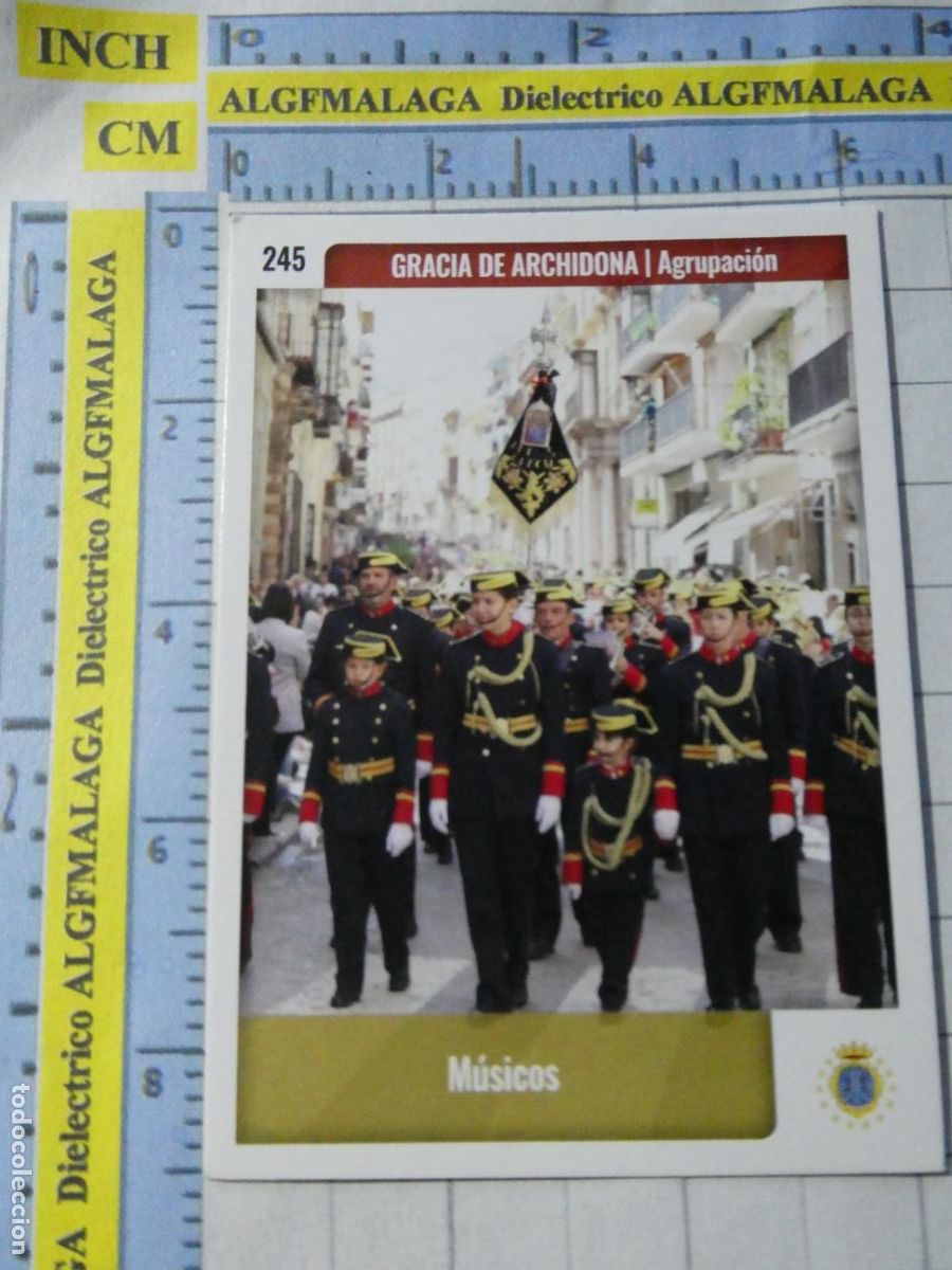 Trading cards: TARJETA TRADING CARD CROMO RELIGIOSO SEMANA SANTA M&Aacute;LAGA HOLY CARDS. 245 GRACIA DE ARCHIDONA M&Uacute;SICOS